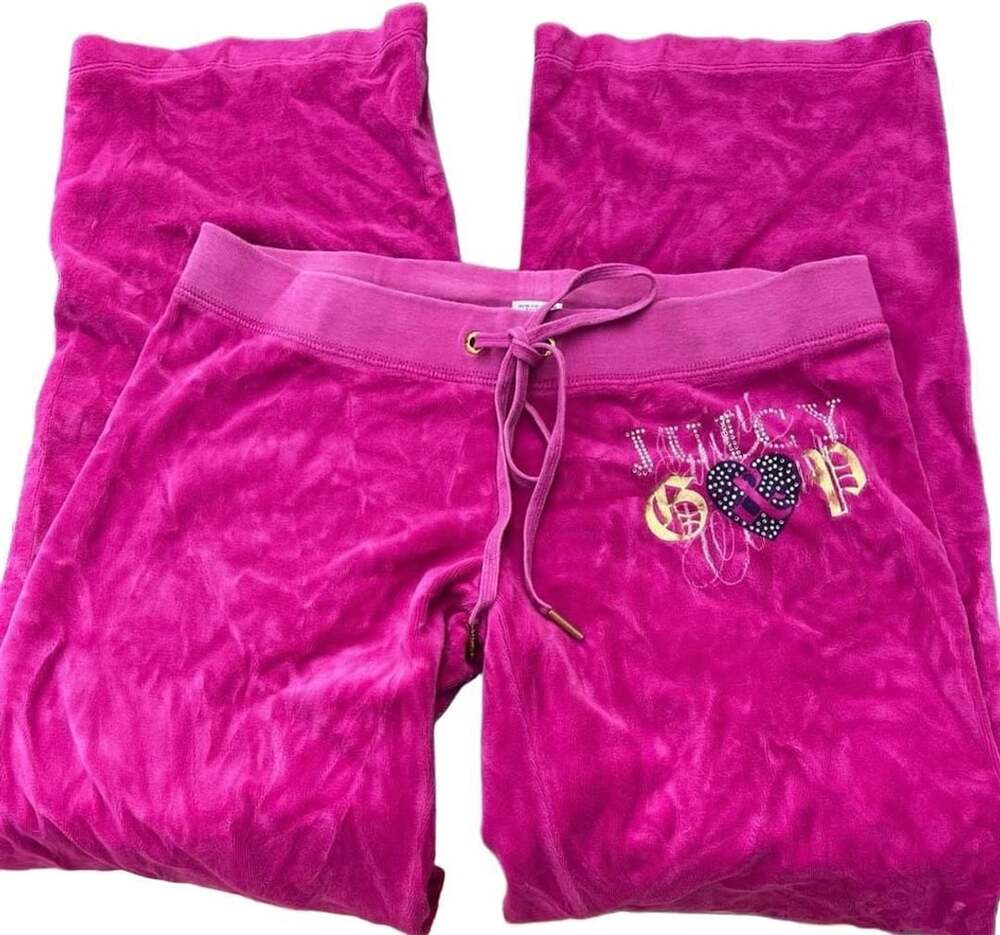 Juicy Couture Velour Track Pants Size P Hot Pink Y2K 6G&P